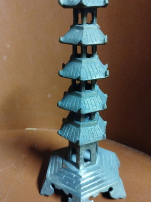 Asian pagoda bronze used with natural patina