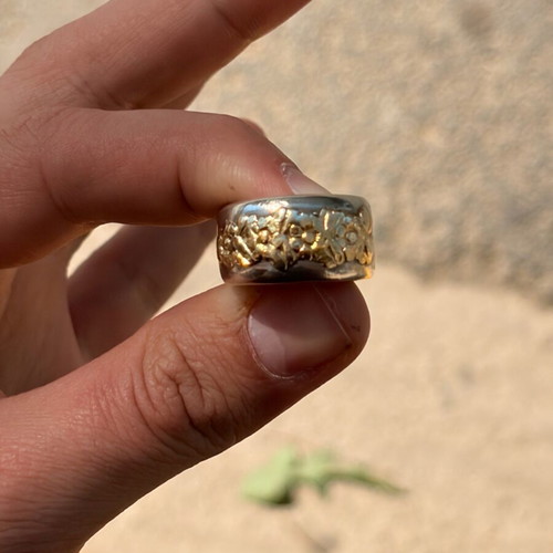 Silver gold ring 925/18k used, size 11/51