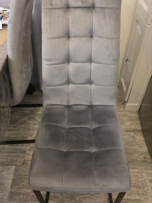 Dining chairs set of 6 in gray, like new