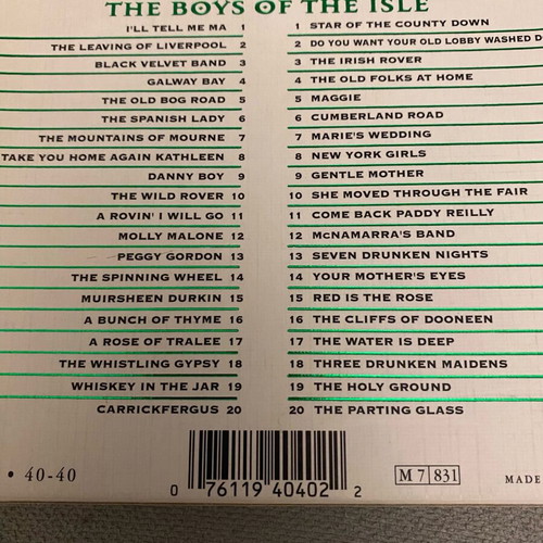 40 Favourite Irish Songs CD used, traditional