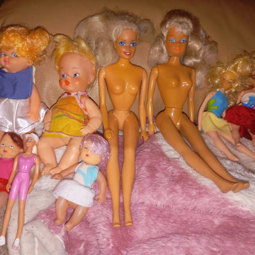 Retro dolls and babies used, lot from 80s and 90s