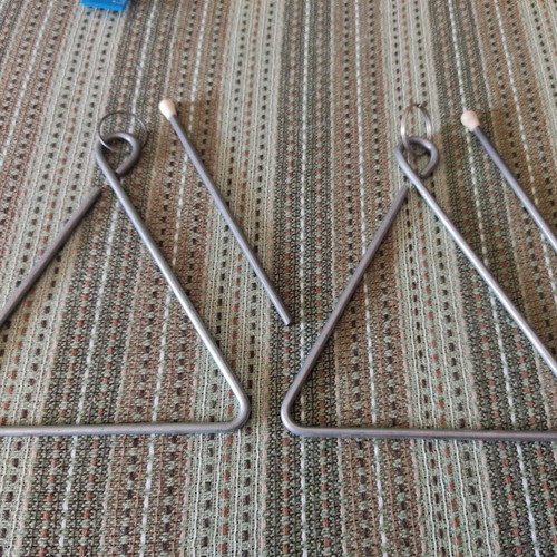 Triangle percussion instruments set of 2 used