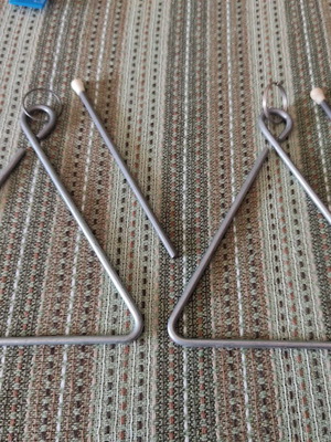 Triangle percussion instruments set of 2 used