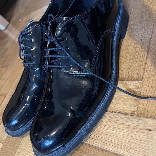 Zara black patent leather men's dress shoes size 44