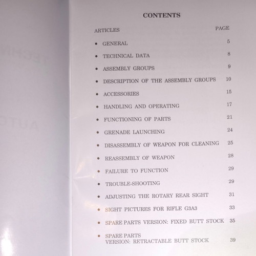 G3A3 Technical Manual like new