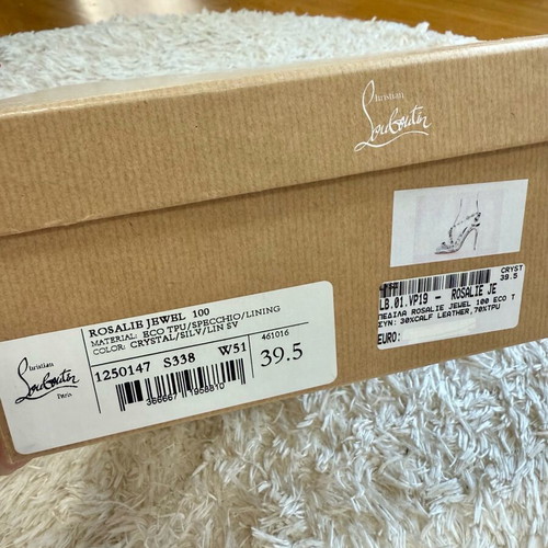 Πέδιλα Christian Louboutin Rosalie Jewele 100 δέρμα σαν καινούργια, ασημί