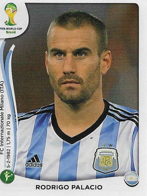 Panini FIFA World Cup Brazil 2014 sticker Rodrigo Palacio like new