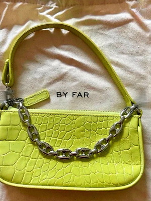 By Far Mini Rachel bag neon green like new