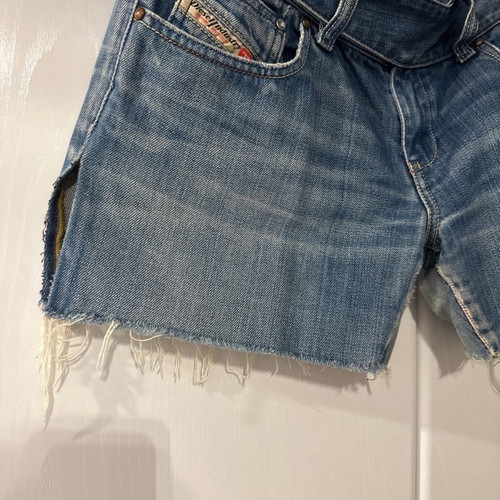 Diesel denim shorts vintage with rips, size 36