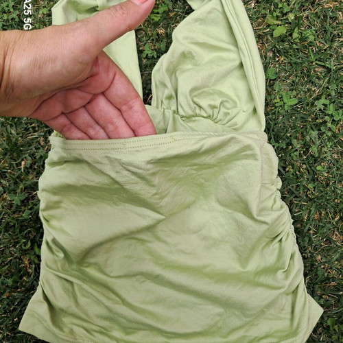 Anel off-shoulder top like new, green, size S