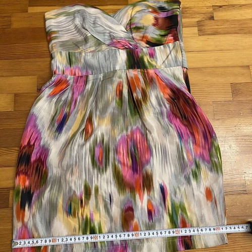 Warehouse medium strapless silk dress used, multicolor