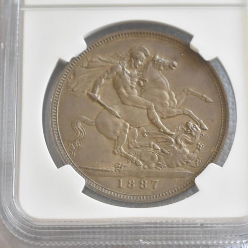 Great Britain Crown 1887 Queen Victoria silver coin like new