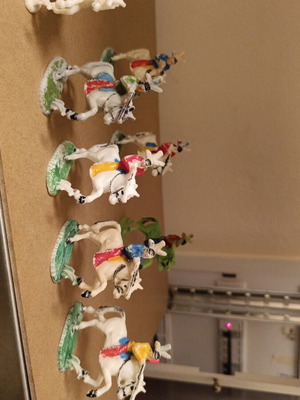 Horseback Indian figures used, set of 8