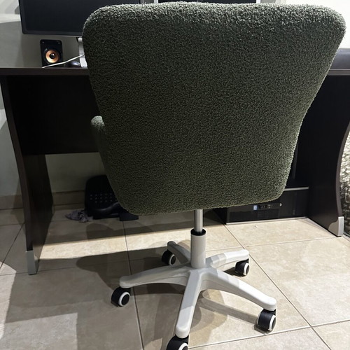 Office chair new, boucle fabric and metal