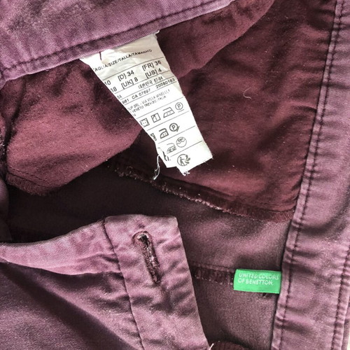 Benetton women's pants used, brown, size small