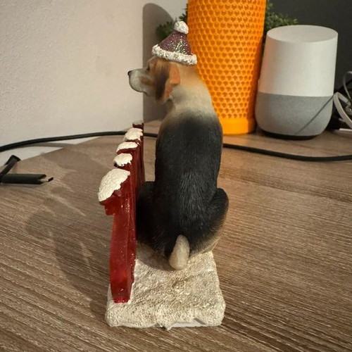 Christmas dog figurine with XMAS decoration