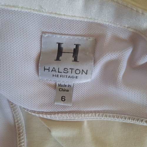 Halston Heritage Small Ivory Satin One Shoulder Maxi Dress like new