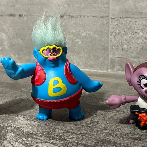 Trolls figures used, set of 3 pieces