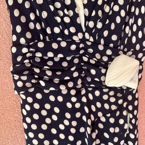 Cocktail dress Rinascimento wrap style with polka dots like new