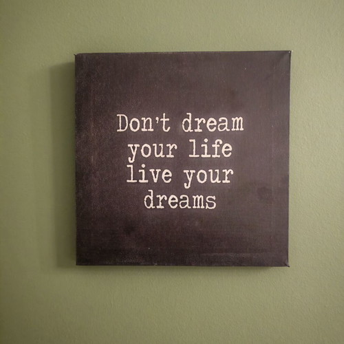 Don't Dream Your Life Canvas 20x20cm minimal vintage wall art like new