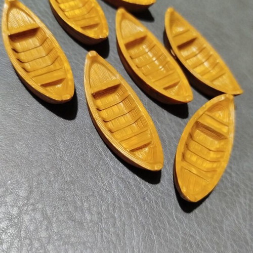 Wooden decorative boats new, set of 7 pieces