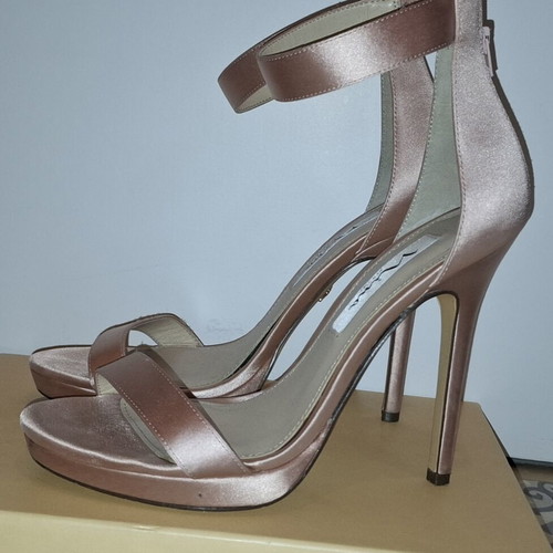 Nina New York satin pink sandals heel 12cm size 37.5 like new