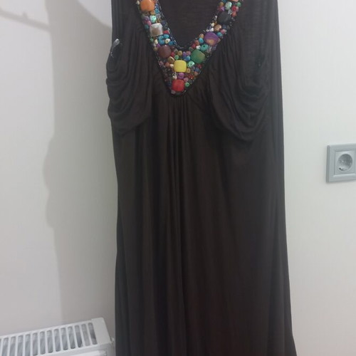 Morgan dress new with embroidered beaded neckline, size M
