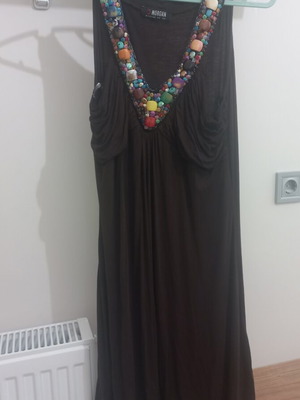 Morgan dress new with embroidered beaded neckline, size M
