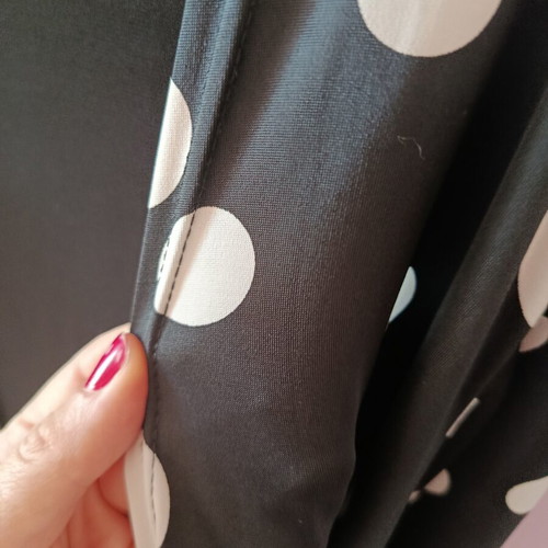 Black dress Greek made with polka dots 2XL like new