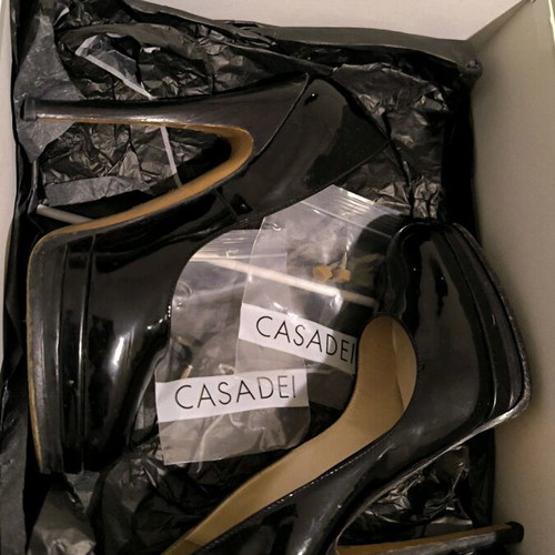 Casadei black patent leather pumps size 36 like new
