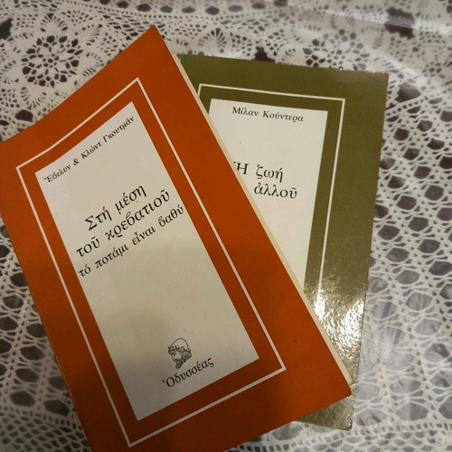 Pack of two books like new, Life Is Elsewhere and The River Is Deep in the Middle of the Bed