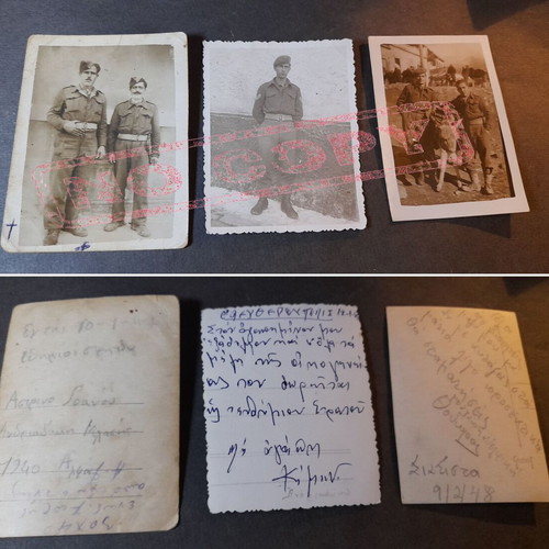 Rare Set of 3 Vintage Photographs 1942-1949 Used, Greek Occupation and Civil War
