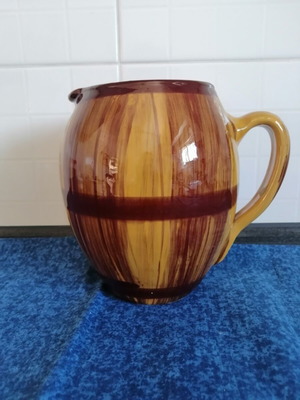 Clay wine jug vintage handmade glazed ceramic