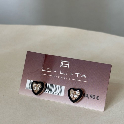 LO-LI-TA heart earrings like new, black and white