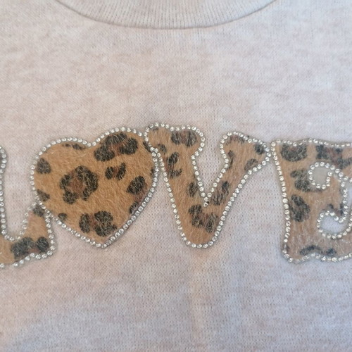 Love Pullover for Girls like new, beige and brown, winter