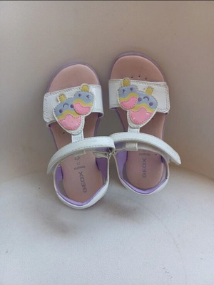 Geox children's sandals size 27, like new, white and pink