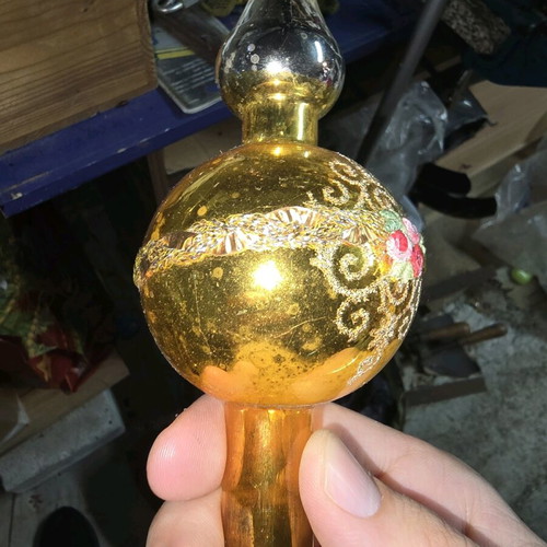 Glass gold tree topper used with designs, broken