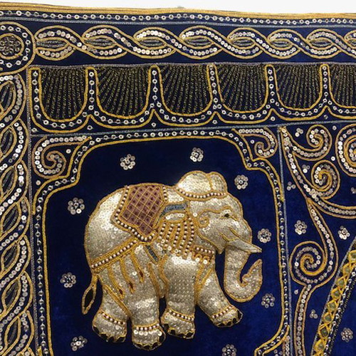 Hand-Embroidered Burma with Gold Thread from Thailand 85x135