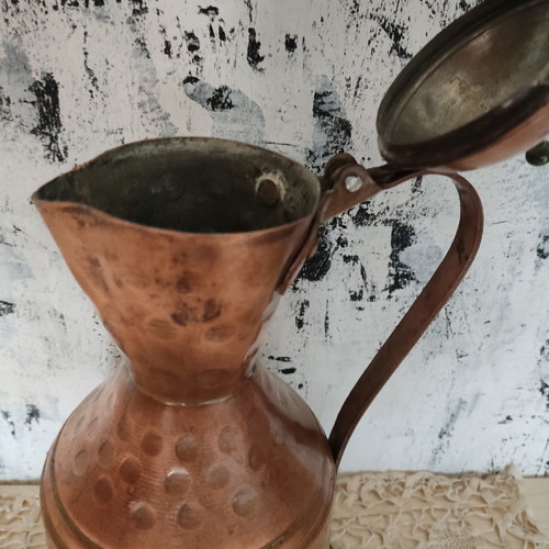 Copper old jug used 30 cm