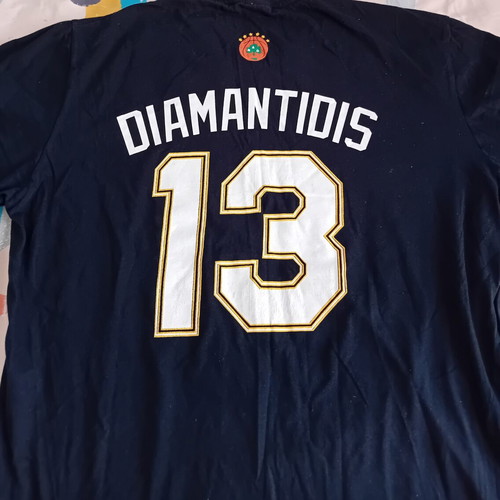 Panathinaikos basketball t-shirt Diamantidis used, size XXL, collectible jersey