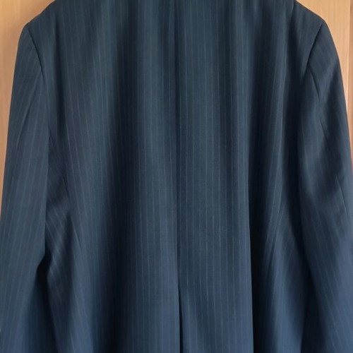EPONYMO suit like new, brown with beige stripes, size XXL