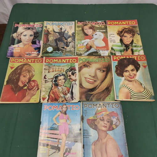 Romantso magazines used, pack of 10, 1960s era