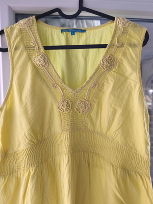 Raxevsky embroidered cotton dress, medium, yellow