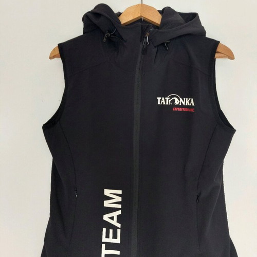 Tatonka team softshell vest hooded size M like new, black