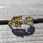 Adjustable silver ring with citrine new