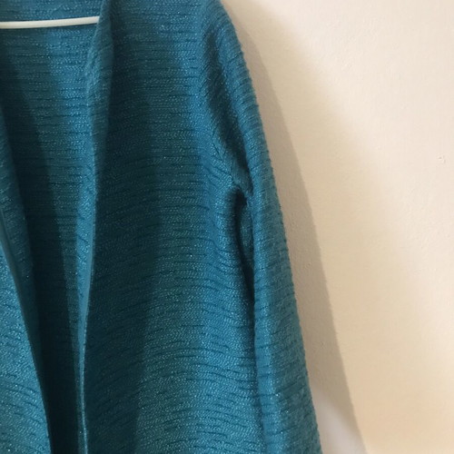 Cristina Beautiful Life turquoise handmade coat, new, size L