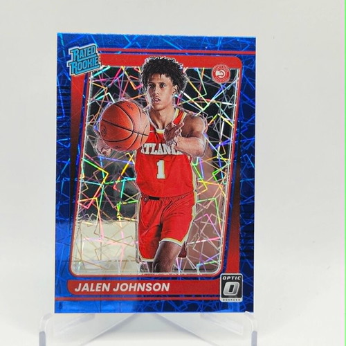 2021-22 Panini Donruss Optic Jalen Johnson Blue Velocity Rated Rookie card like new