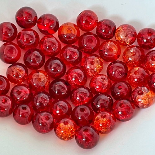 Glass crackle beads like new, pack of 2 bags