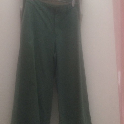 Pants with wide cuff, zipper and button front like new