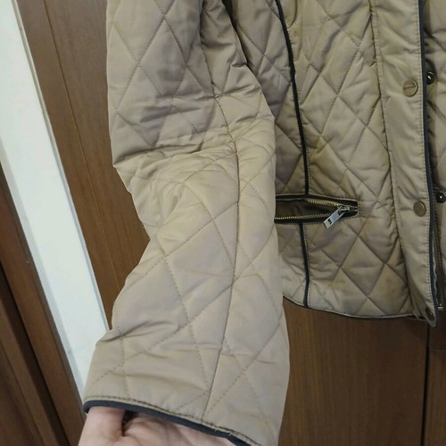 Beige autumn jacket like new with black details